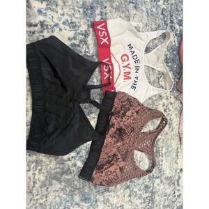 Women's VS Pink Sports Bra Bundle Size Medium All Excellent Condition Lot Of 3